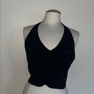 Black Halter Neck Women's Top